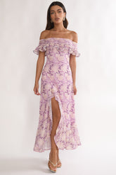 Moonlit Magic Off-Shoulder Maxi Dress Floral Dress