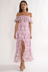 Moonlit Magic Off-Shoulder Maxi Dress Floral Dress