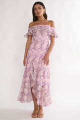 Moonlit Magic Off-Shoulder Maxi Dress Floral Dress