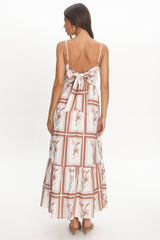 Newbury Bow Back Maxi Dress Floral Chocolate