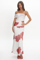 Gala One-Shoulder Maxi Dress Rose White