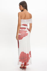 Gala One-Shoulder Maxi Dress Rose White