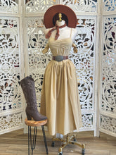 Soft Brown Corset Off Shoulder Midi Dress - Estira Poco, Slightly Stretchy