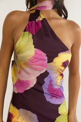 Ilyse Open Cowl Back Maxi Dress Pansies Plum