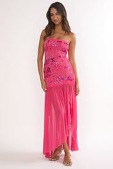 Jezra Strapless Sequin Embellished Maxi Dress Plum