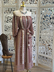 Off Shoulder Bohemian Dress- Stretchy, Estira