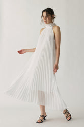 Elena Pleated Halter Maxi Dress