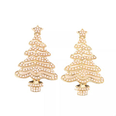 Christmas Tree Rhinestone Earrings
