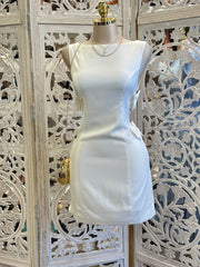 Bow Line Mini Ivory Dress -No Estira, Not Stretchy