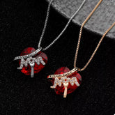 Heart-Shaped MOM Pendant Necklace