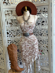 Floral High Low Cami Dress- Stretchy, Estira