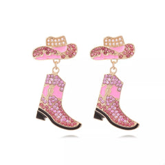Cowboy Hat and Boot Dangle Earrings