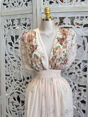 V Neck Floral Midi Dress - Estira, Stretchy