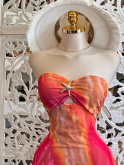 Starfish Tie Dye Strapless Dress - Estira, Stretchy