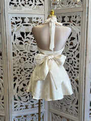 Pearl Flare Embroidered Mini Dress- Not Stretchy, No Estira