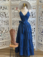 Tiered Denim Blue Maxi Dress Dress- No Estira, Not Stretchy