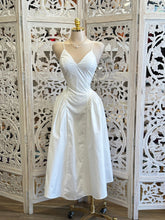 Triangle Neck White Midi Dress- Not Stretchy, No Estira