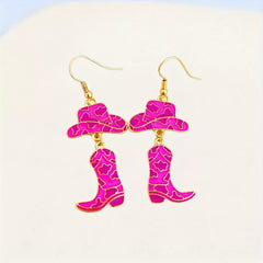 Cowboy Hat and Boot Dangle Earrings