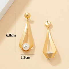 18K Gold-Plated Pearl Drop Earrings