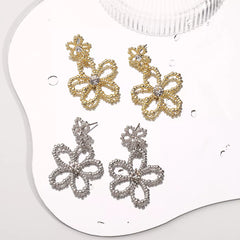 Alloy Floral Drop Earrings