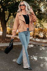 Feeling Jaded Faux Suede Moto Jacket (Camel)