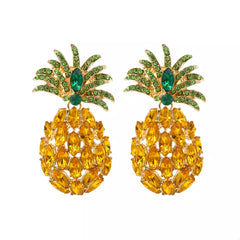 Pineapple Rhinestone Dangle Earrings