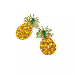 Pineapple Rhinestone Dangle Earrings
