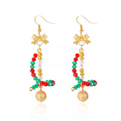 18K Gold-Plated Bead Bow Earrings