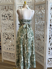 Olive Pattern Maxi Dress - Estira, Stretchy