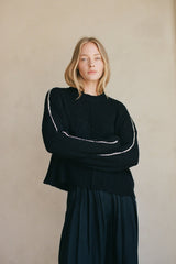 VENNI BLACK KNIT SWEATER