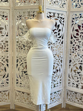 Ribbed Off Shoulder Midi Dress-Stretchy, Estira