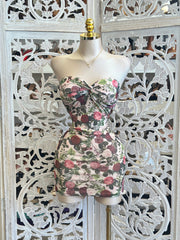 Floral Garden Mini Dress- Stretchy, Estira