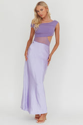 In Blooms Mesh Bodice Maxi Dress Lilac