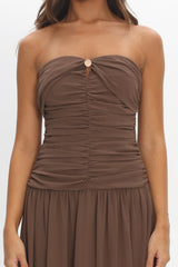 High Streets Strapless Maxi Dress Mocha