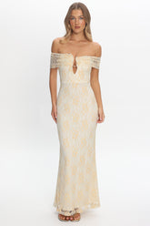 Tilda Off-Shoulder Maxi Dress Lace Butter