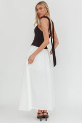 Lennix Strapless Scarf Maxi Dress Black/White