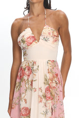 Hilariah Halter Maxi Dress Pink