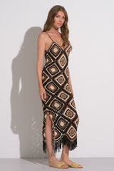 Aleki Crochet Maxi Black Multi