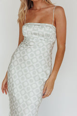 Lane Cove Cami Strap Maxi Dress Print Matcha