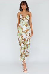 Egypt Cami Strap Maxi Dress Print Green