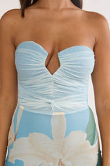 Lahita Strapless Midi Dress Orchid Blue