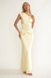 Tahlia Rae Mesh Waist Cap Sleeve Maxi Dress Butter