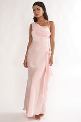 Doloros Drape Accent Maxi Dress Pink