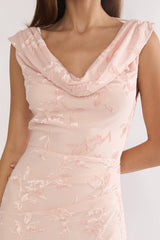 Evermore Cowl Neck Maxi Dress Floral Pink