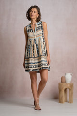 Venus Dress Neutral Aztec