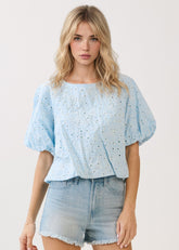 ANNE BUBBLE SLEEVE TOP