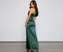 Charmaine Formal One Shoulder Satin Dress