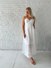 Collins White Eyelet Midi Dress