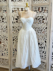 Eyelet Fit and Flare Dress -Estira, Stretchy