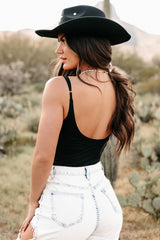 Cool & Controlled Cowl Neck Tank Bodysuit (Black)